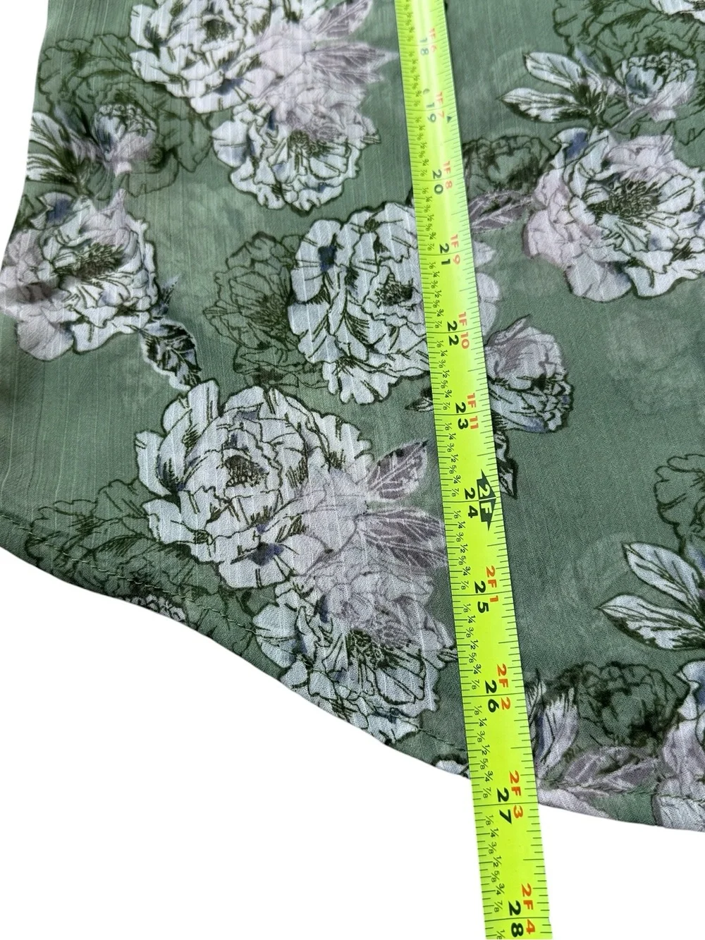 KUT From The Kloth Sage Green Floral Blouse Medium Cottagecore Boho Peasant Top - Picture 7 of 10